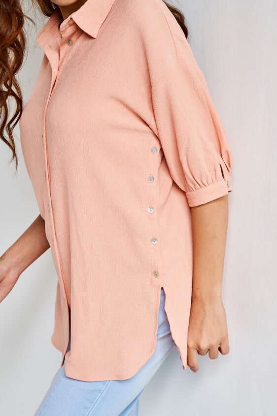 Peach Solid Straight Top, Peach, image 6